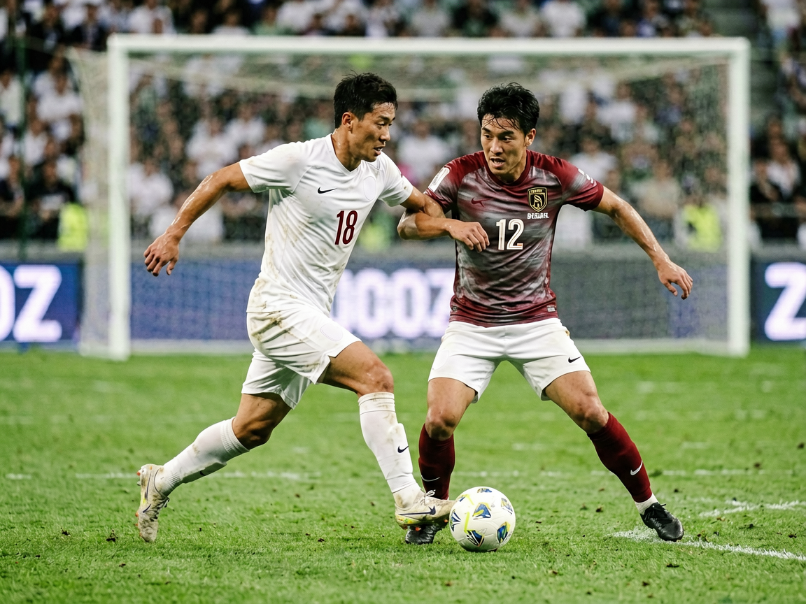 足球比赛激烈对抗瞬间